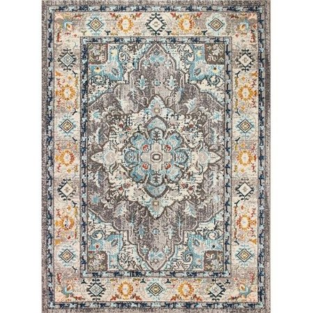 BASHIAN Bashian D113-BE-2.6X8-MH105 Dakota Collection Geometric Transitional Polypropylene Power Loom Area Rug; Beige - 2 ft. 6 in. x 8 ft. D113-BE-2.6X8-MH105